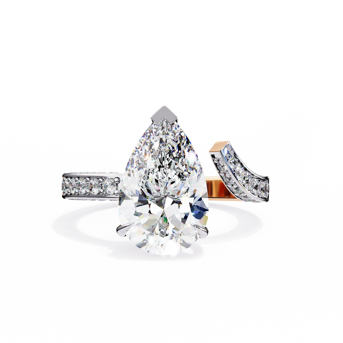 Splendor Crest Pear Lab Grown Diamond Ring - Ophiratbf
