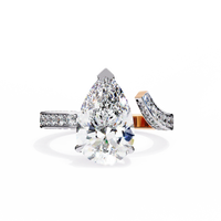 Splendor Crest Pear Lab Grown Diamond Ring - Ophiratbf
