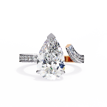 Splendor Crest Pear Lab Grown Diamond Ring