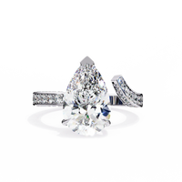 Splendor Crest Pear Lab Grown Diamond Ring - Ophiratbf