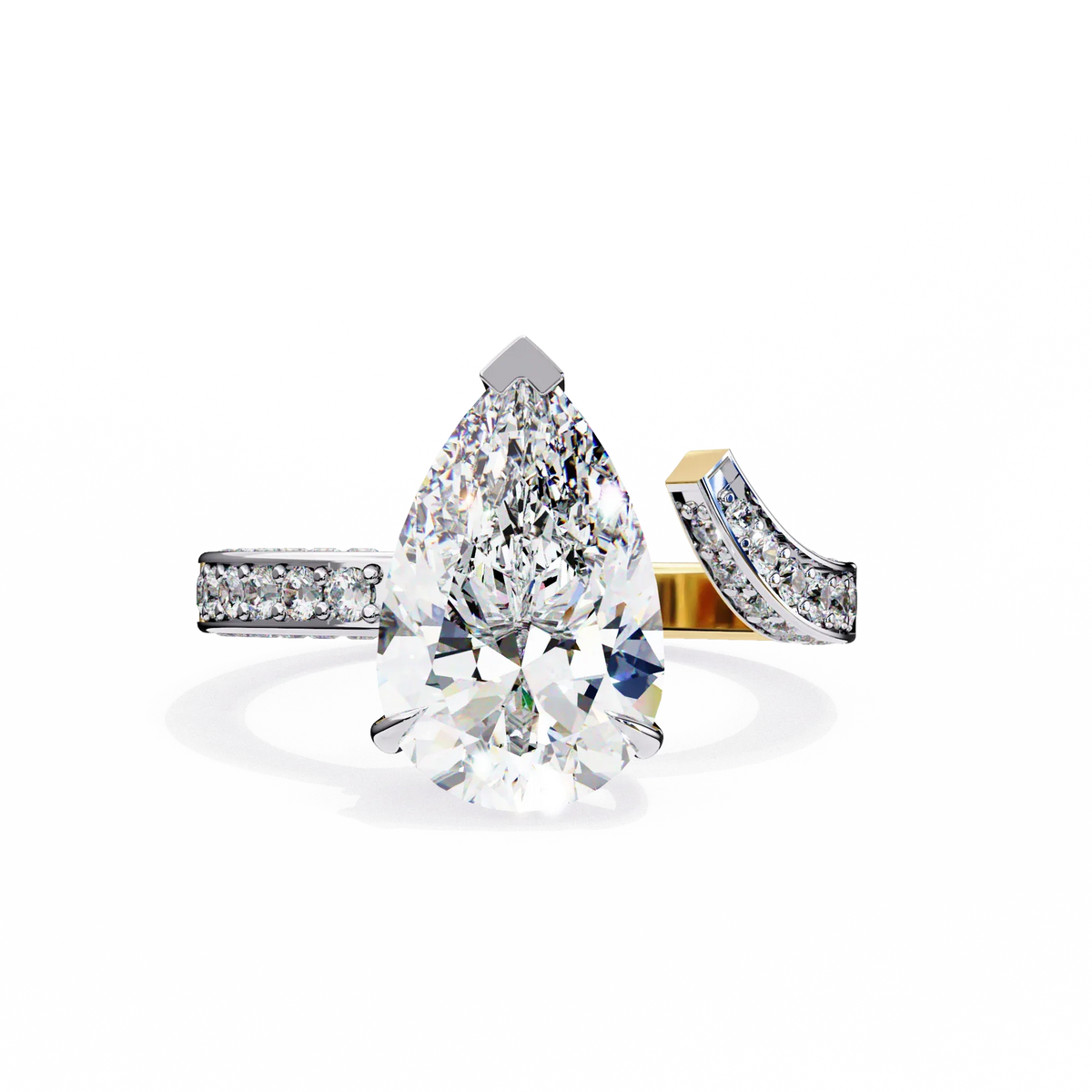 Splendor Crest Pear Lab Grown Diamond Ring - Ophiratbf