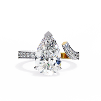 Splendor Crest Pear Lab Grown Diamond Ring - Ophiratbf