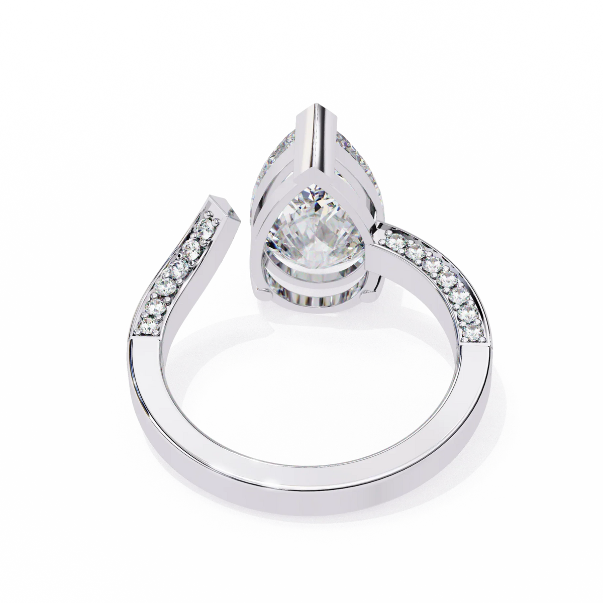 Splendor Crest Pear Lab Grown Diamond Ring - Ophiratbf