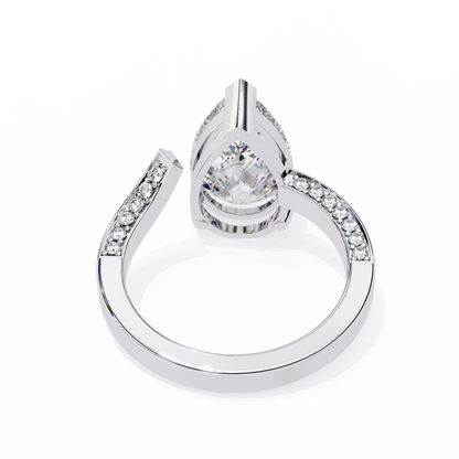 Splendor Crest Pear Lab Grown Diamond Ring