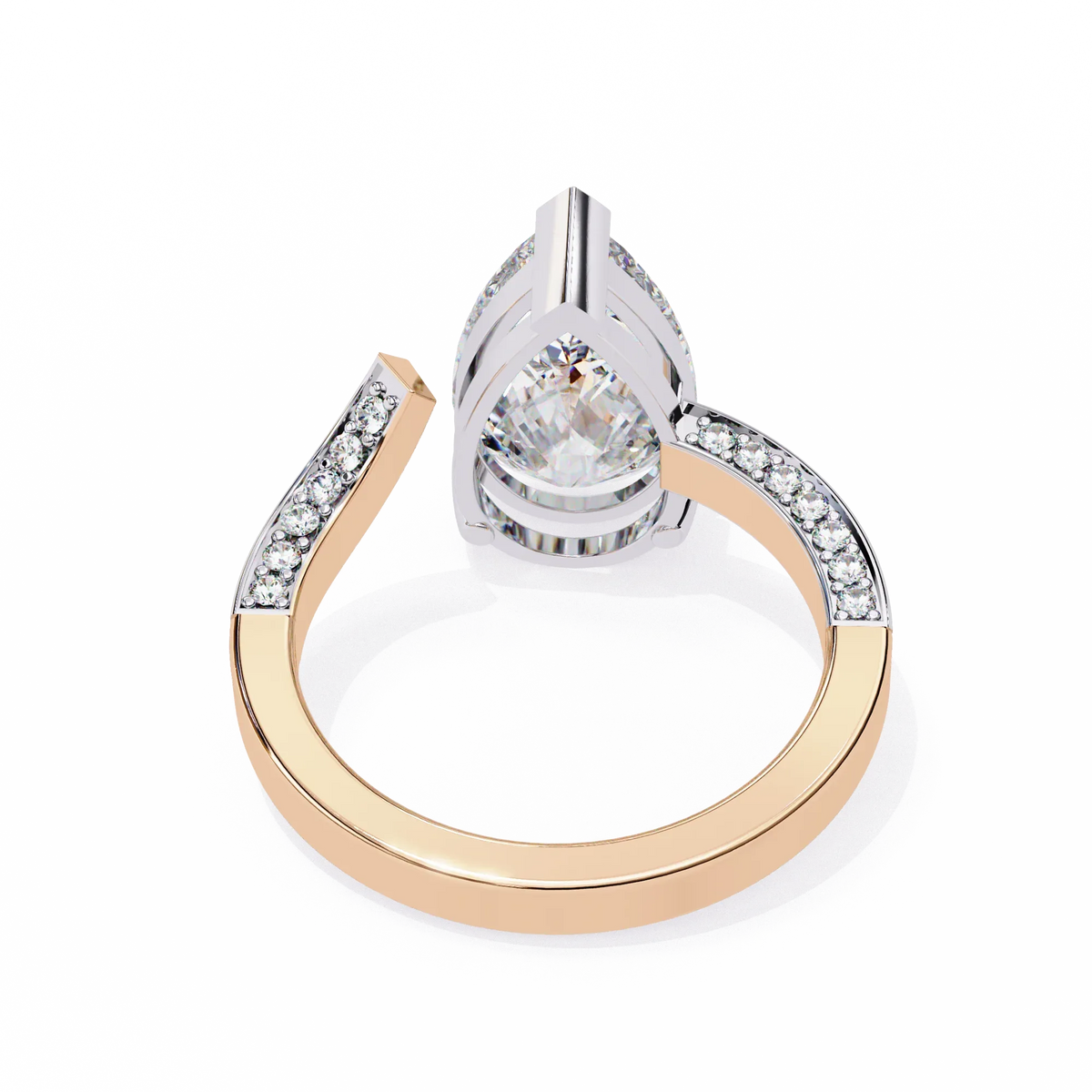 Splendor Crest Pear Lab Grown Diamond Ring - Ophiratbf