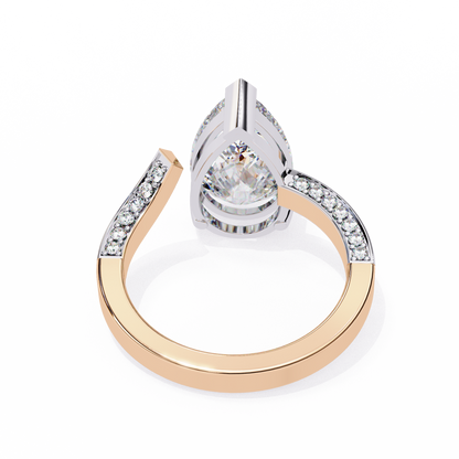 Splendor Crest Pear Lab Grown Diamond Ring