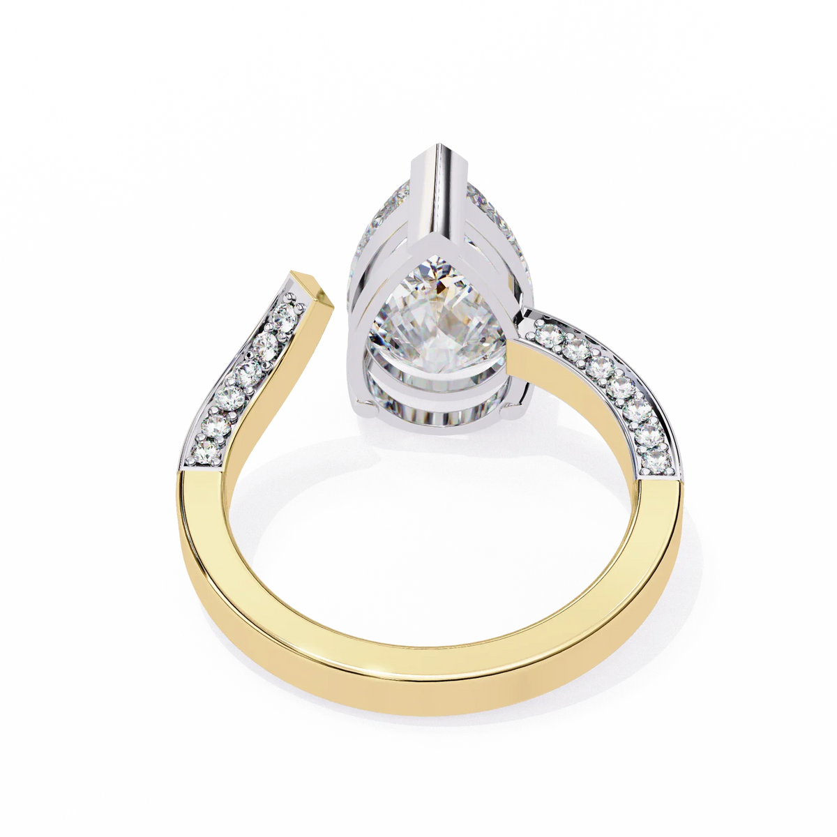 Splendor Crest Pear Lab Grown Diamond Ring - Ophiratbf