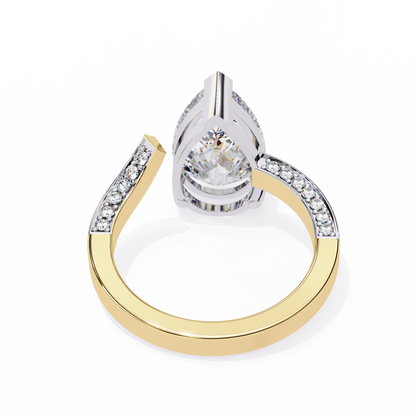 Splendor Crest Pear Lab Grown Diamond Ring