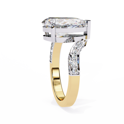 Splendor Crest Pear Lab Grown Diamond Ring
