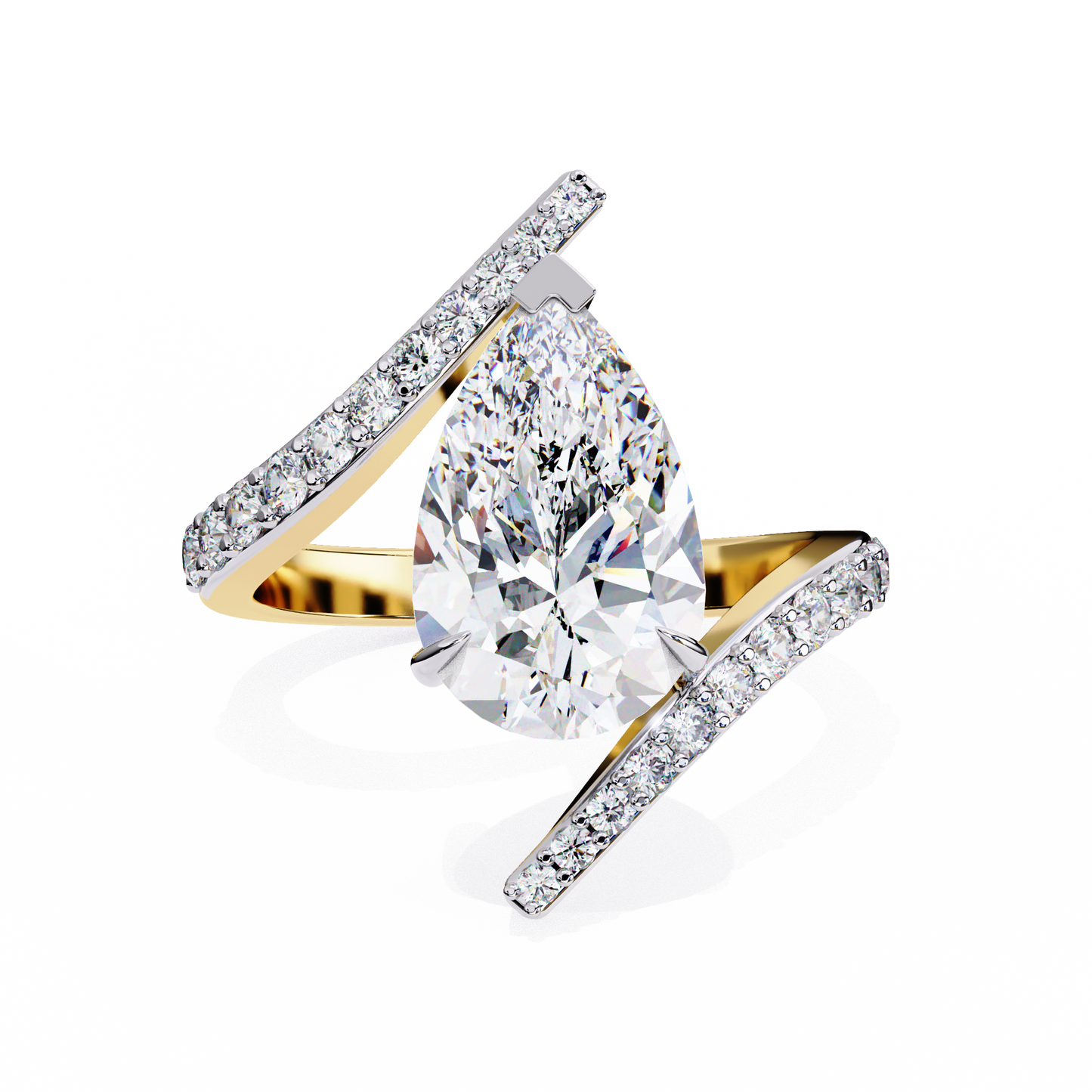 aurora muse pear lab grown diamond ring