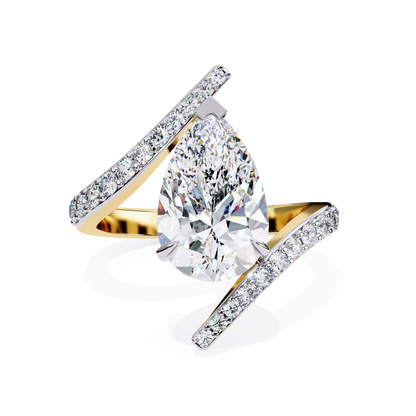 Aurora Muse Pear Lab Grown Diamond Ring