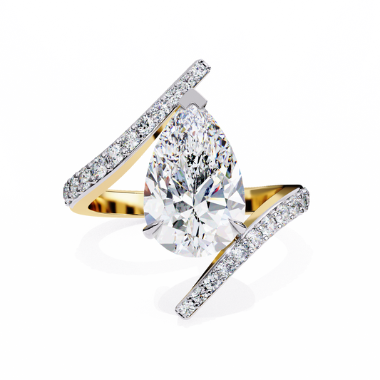 Aurora Muse Pear Lab Grown Diamond Ring