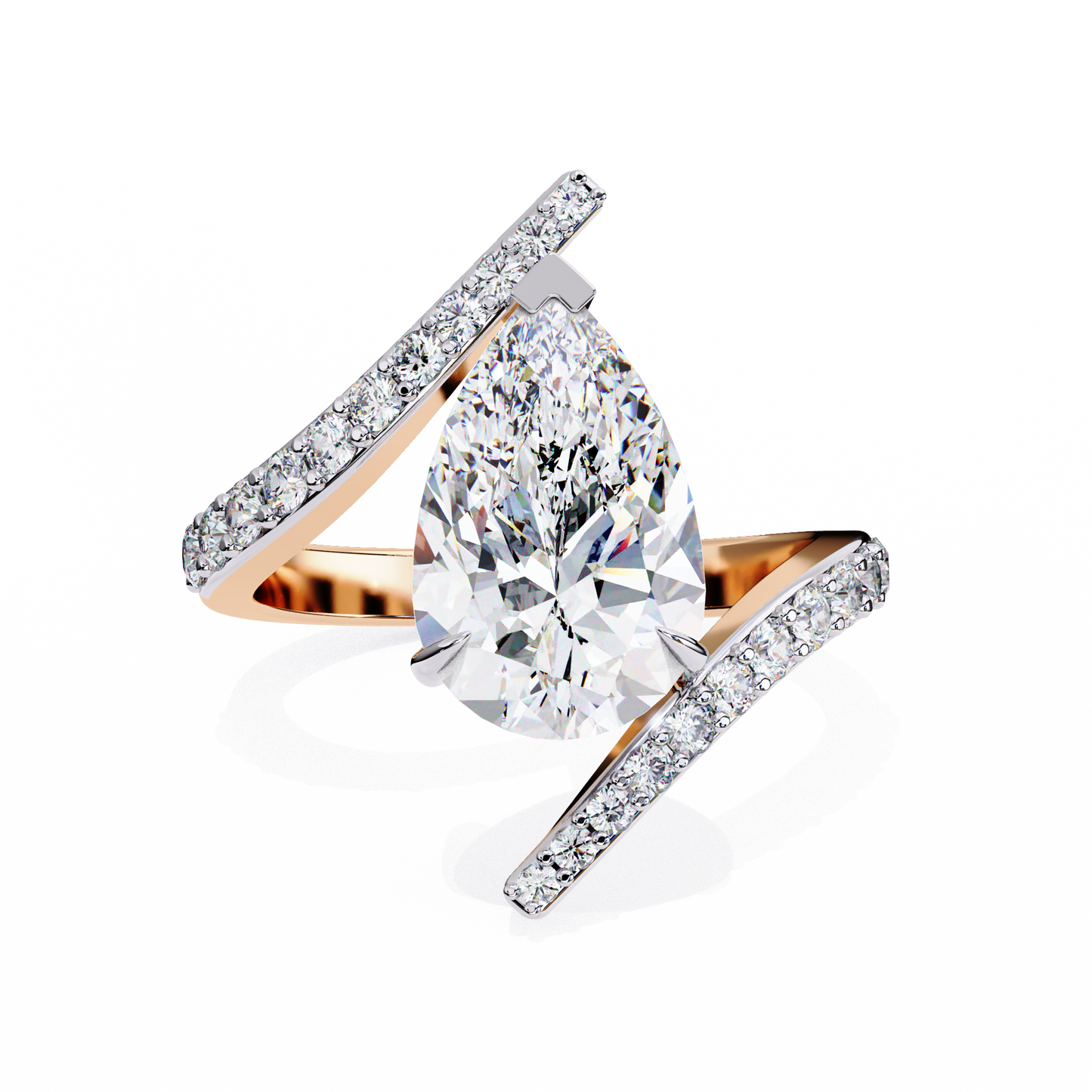 aurora muse pear lab grown diamond ring