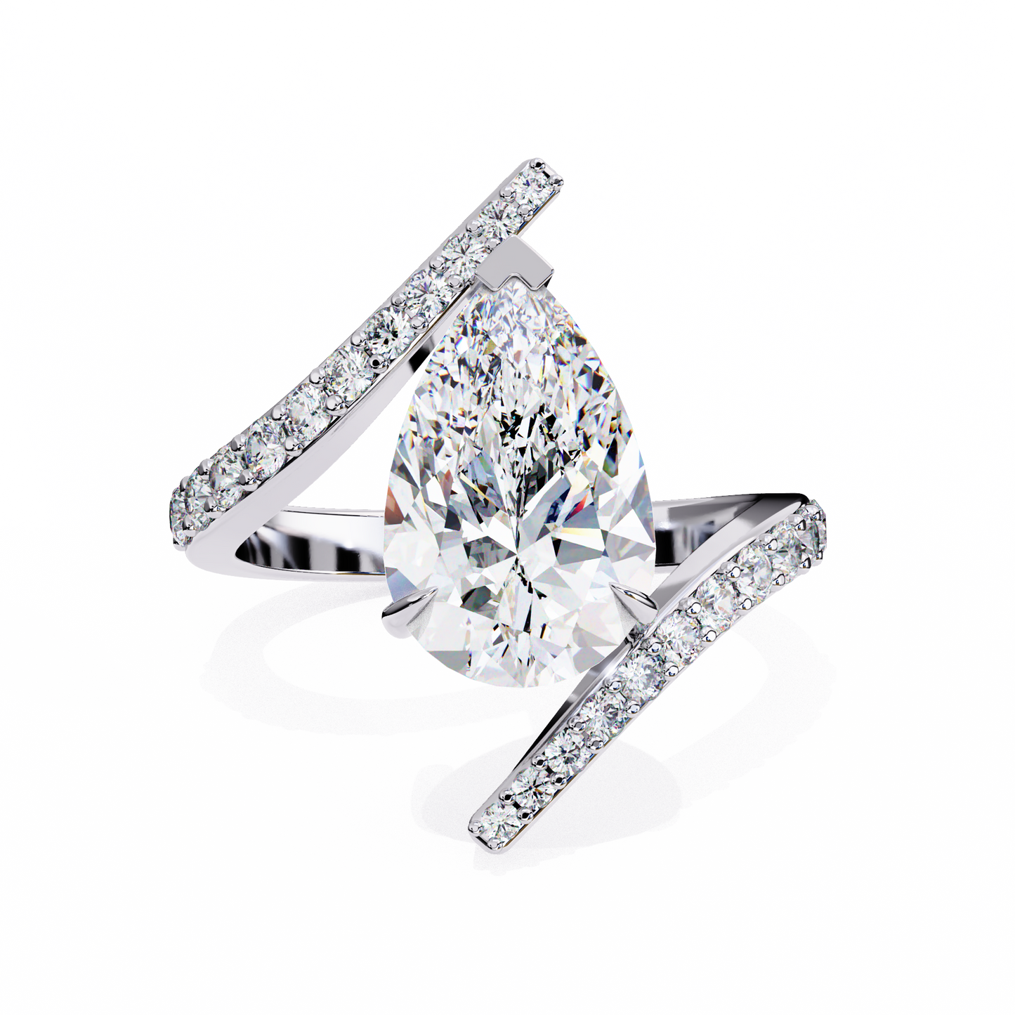 aurora muse pear lab grown diamond ring
