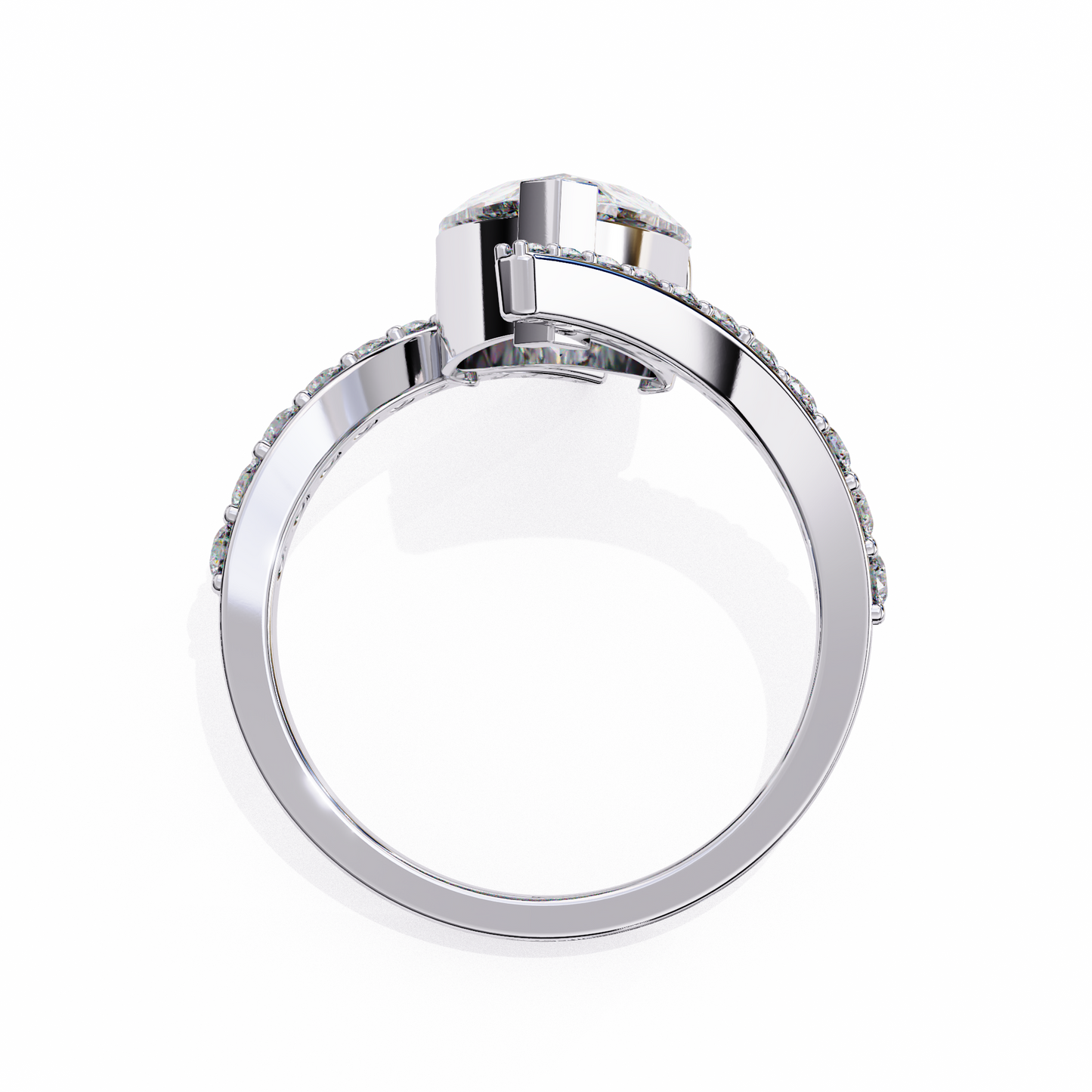 aurora muse pear lab grown diamond ring