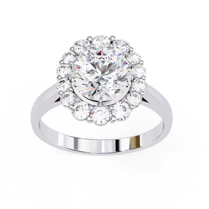 Classic Halo Lab Grown Diamond Ring