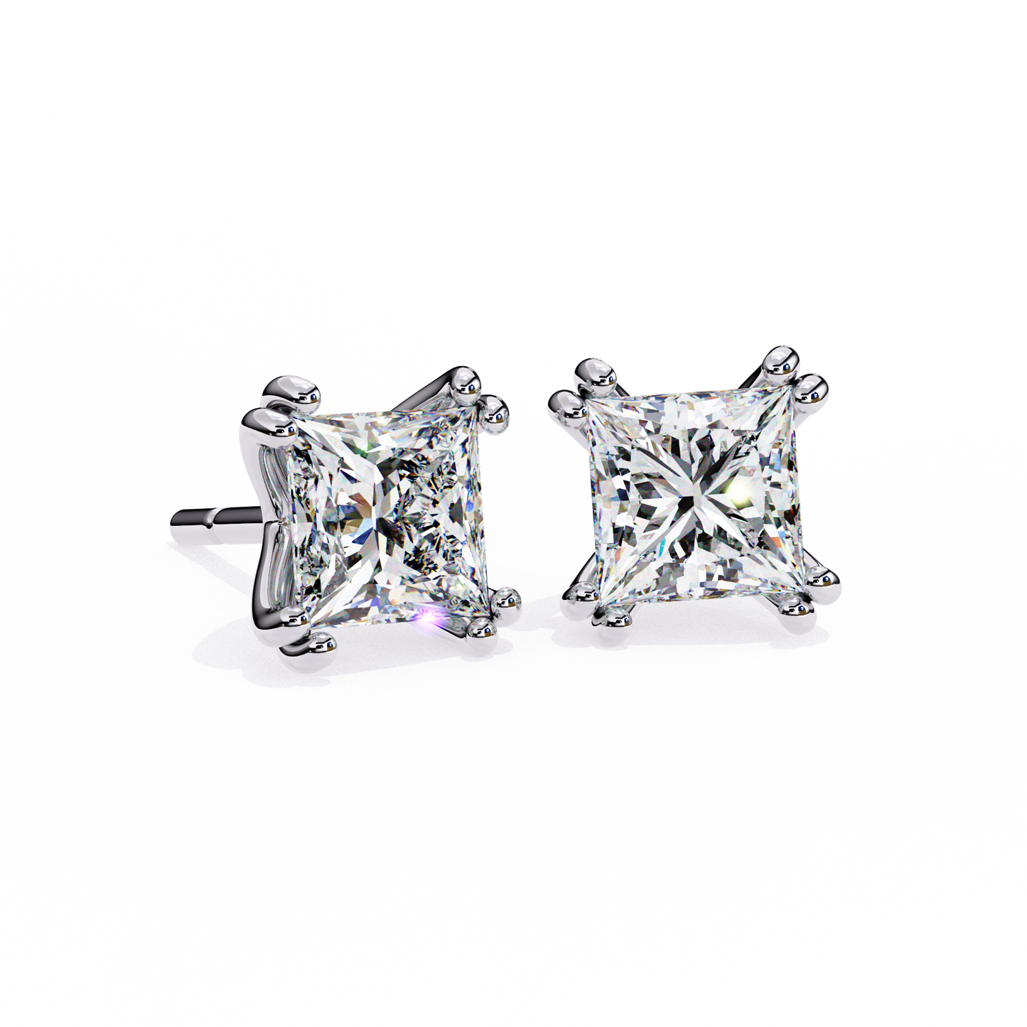 blush round lab grown diamond studs