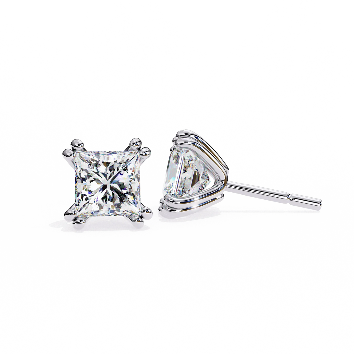 Blush Round Lab Grown Diamond Studs - Ophiratbf