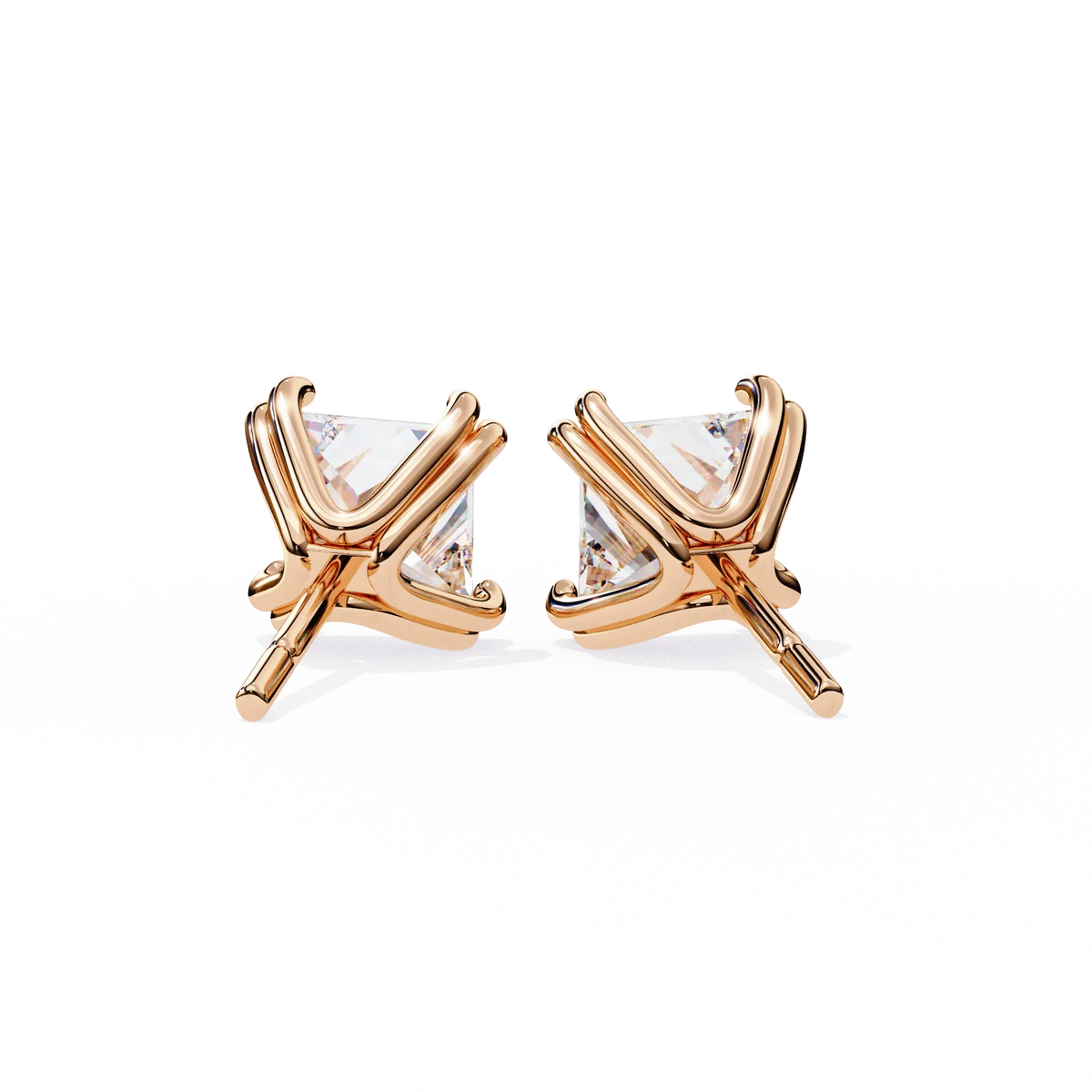 Blush Round Lab Grown Diamond Studs - Ophiratbf