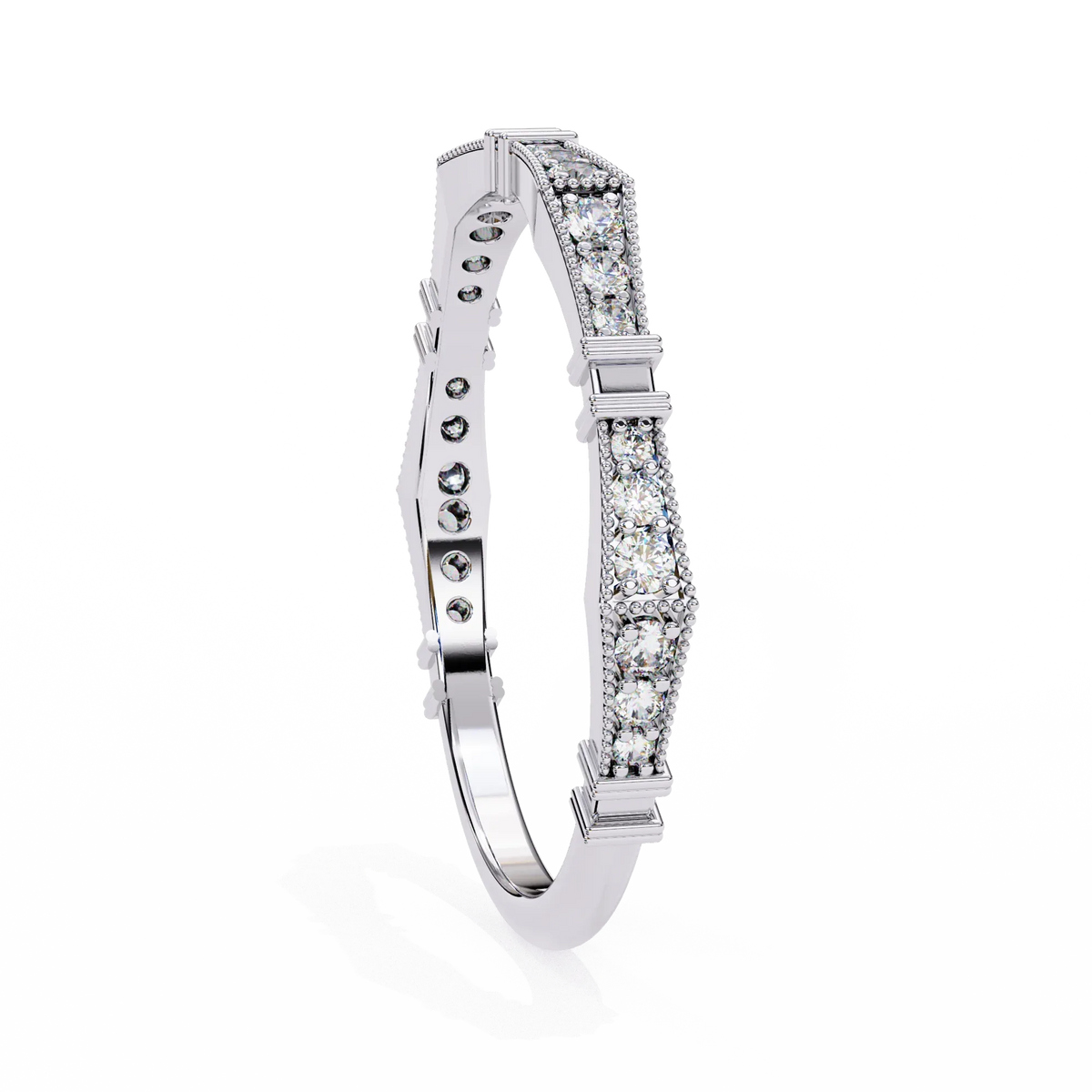 Sculpted Gleam Lab Grown Diamond Ring - Ophiratbf