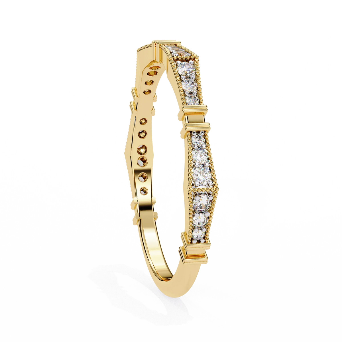 Sculpted Gleam Lab Grown Diamond Ring - Ophiratbf