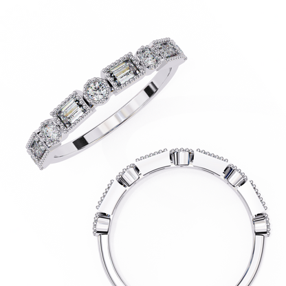 Vintage Deco Lab Grown Diamond Ring