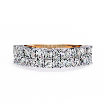 Radiant Double Row Lab Grown Diamond Ring