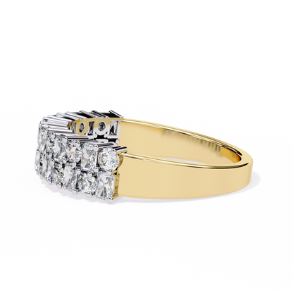 Radiant Double Row Lab Grown Diamond Ring