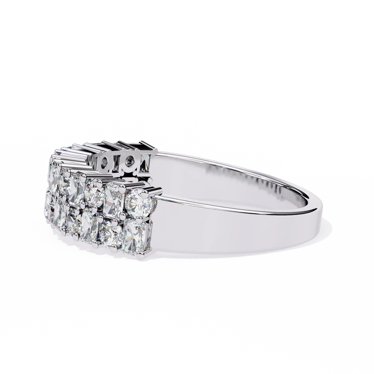 Radiant Double Row Lab Grown Diamond Ring - Ophiratbf