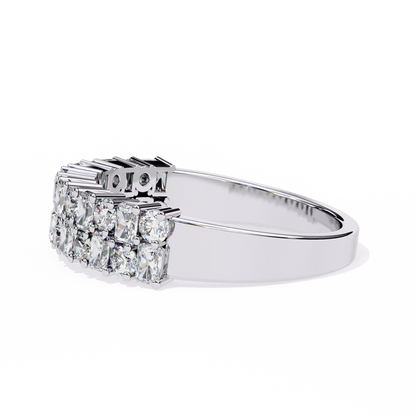 Radiant Double Row Lab Grown Diamond Ring