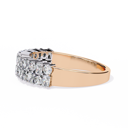 Radiant Double Row Lab Grown Diamond Ring