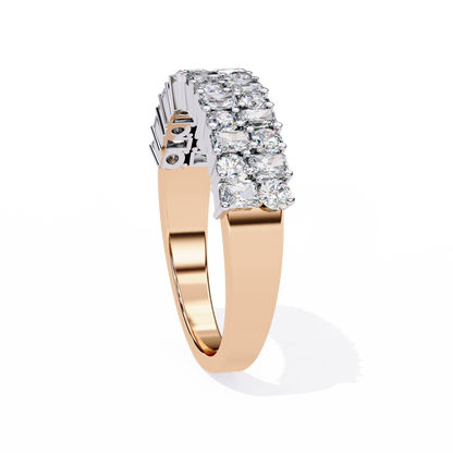 Radiant Double Row Lab Grown Diamond Ring