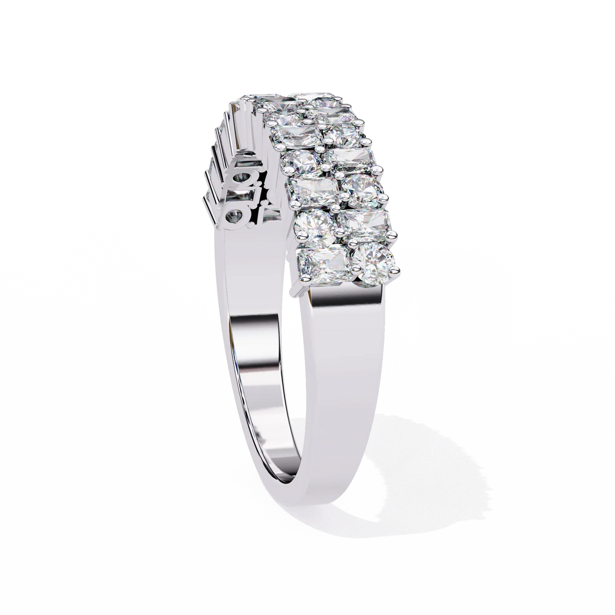 Radiant Double Row Lab Grown Diamond Ring - Ophiratbf