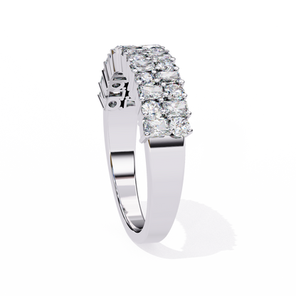 Radiant Double Row Lab Grown Diamond Ring
