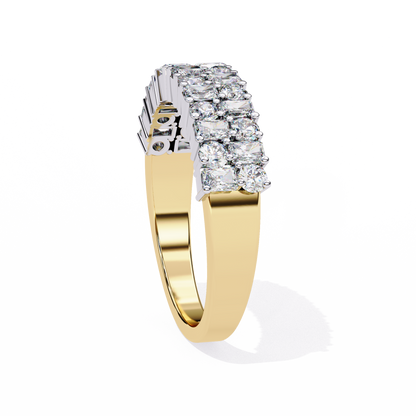 Radiant Double Row Lab Grown Diamond Ring