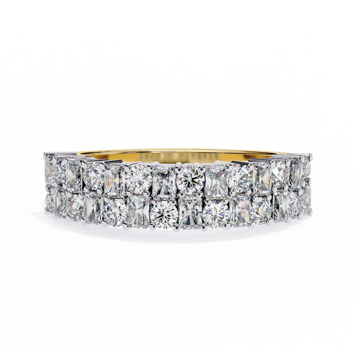 Radiant Double Row Lab Grown Diamond Ring - Ophiratbf