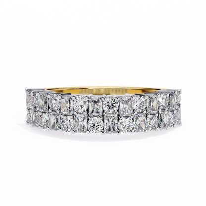 Radiant Double Row Lab Grown Diamond Ring