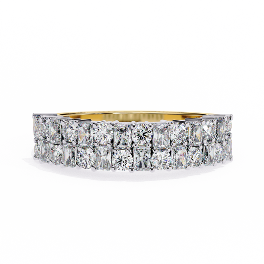 Radiant Double Row Lab Grown Diamond Ring