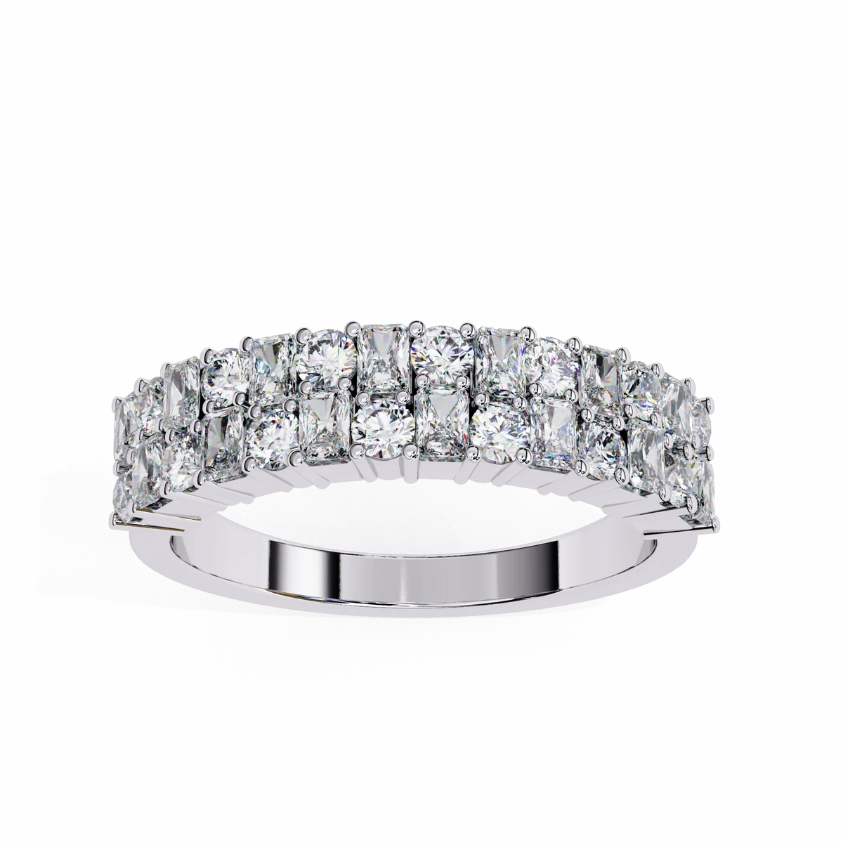 Radiant Double Row Lab Grown Diamond Ring - Ophiratbf