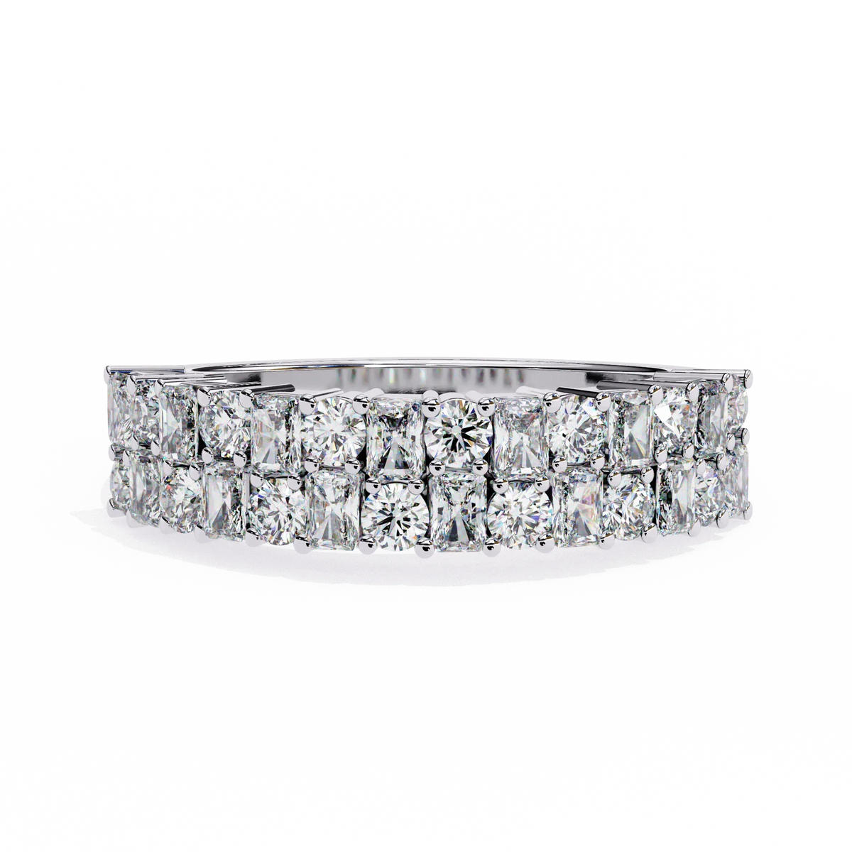 Radiant Double Row Lab Grown Diamond Ring - Ophiratbf