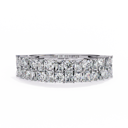 Radiant Double Row Lab Grown Diamond Ring