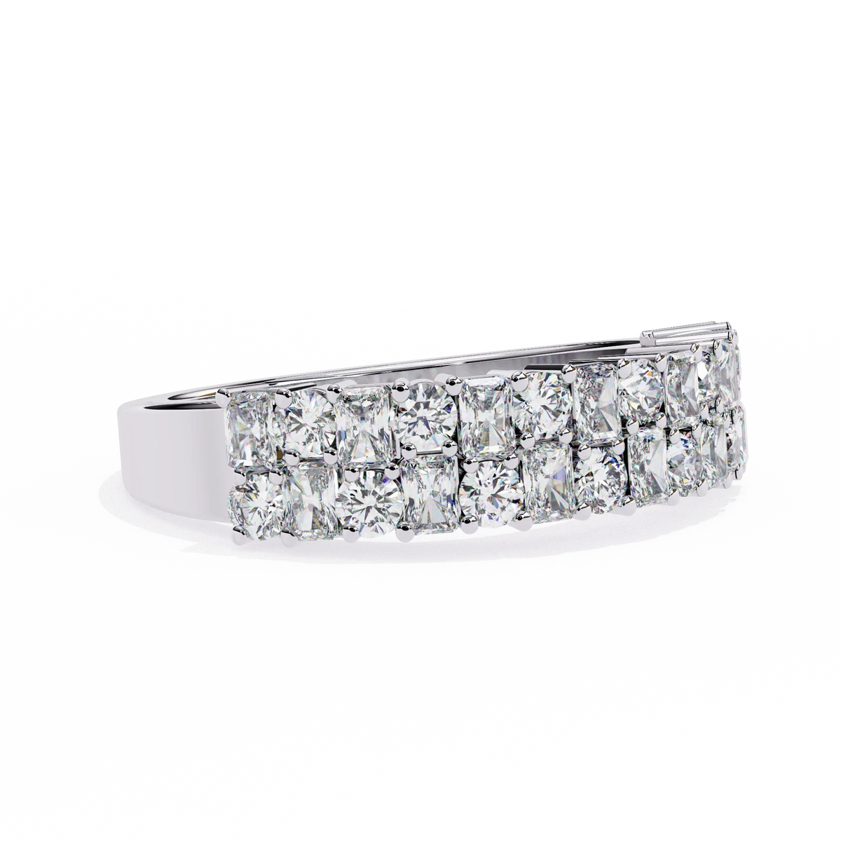 Radiant Double Row Lab Grown Diamond Ring - Ophiratbf