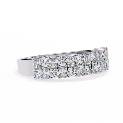 Radiant Double Row Lab Grown Diamond Ring