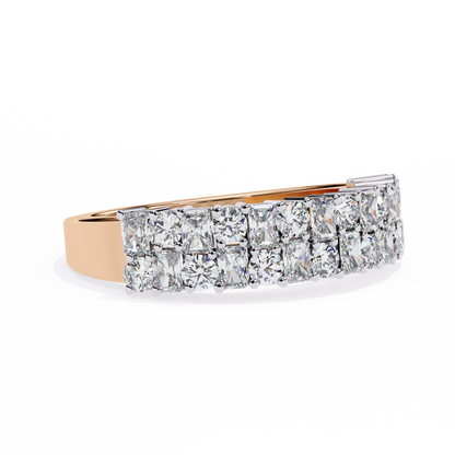 Radiant Double Row Lab Grown Diamond Ring