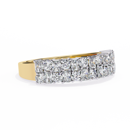 Radiant Double Row Lab Grown Diamond Ring