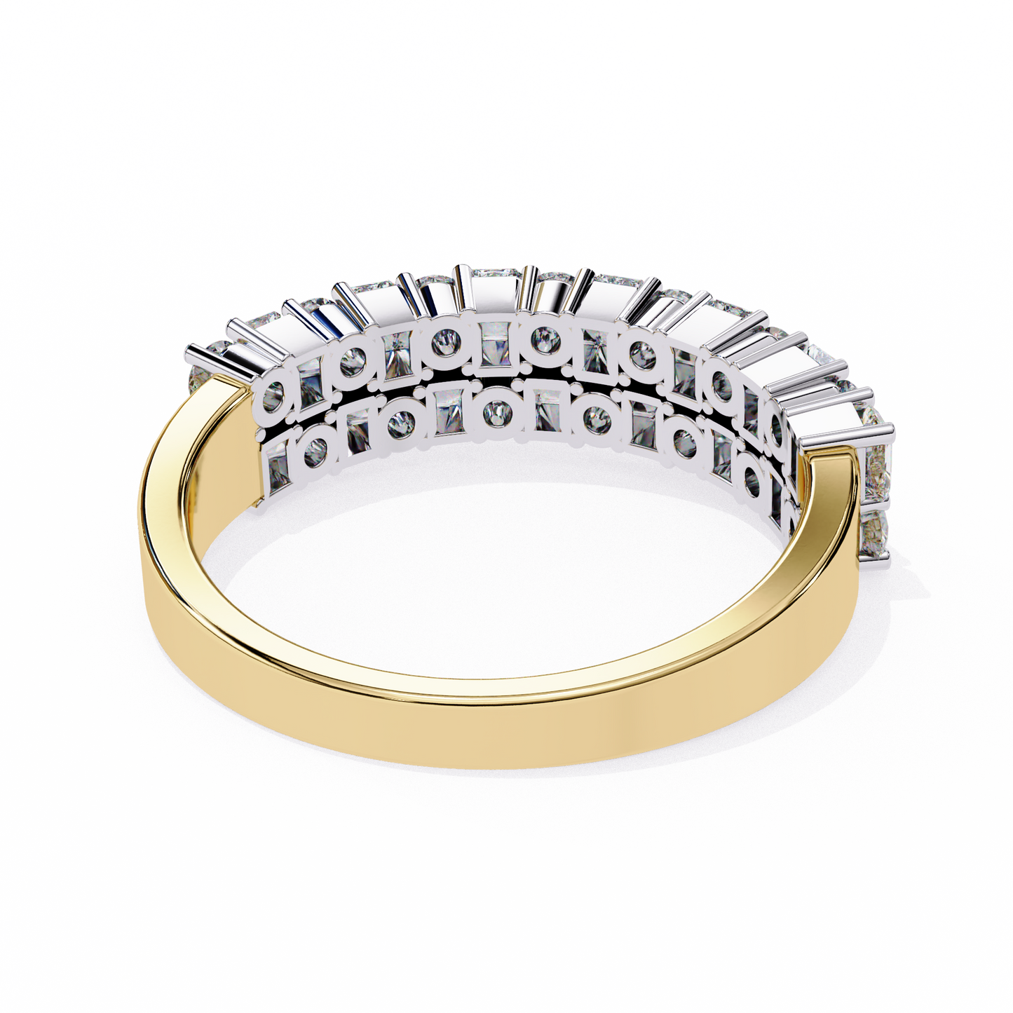 radiant double row lab grown diamond ring