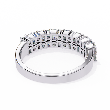 Radiant Double Row Lab Grown Diamond Ring