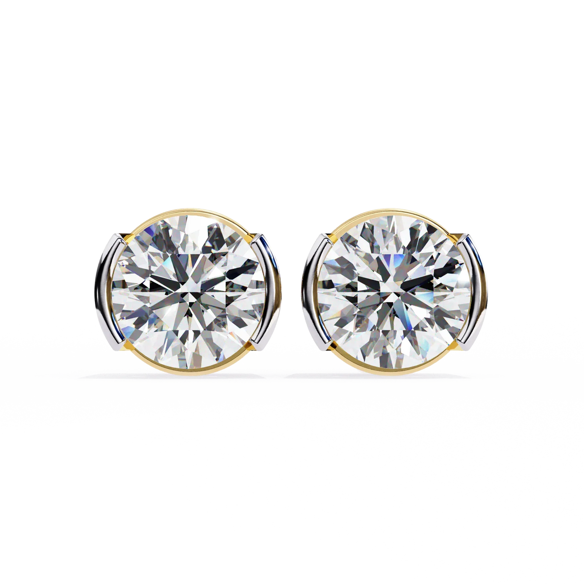 Aura Modern Bezel Lab Grown Diamond Studs - Ophiratbf