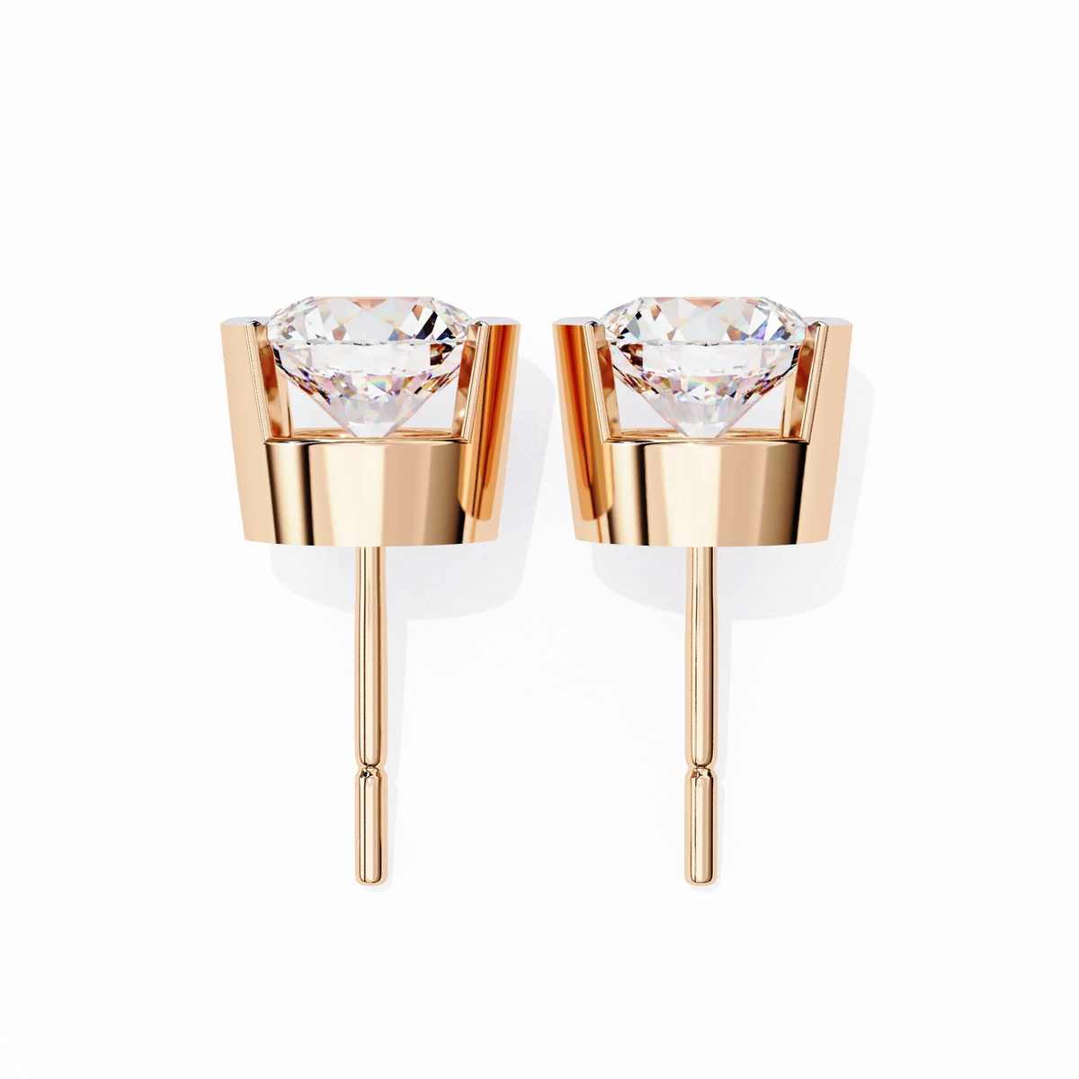 Aura Modern Bezel Lab Grown Diamond Studs - Ophiratbf