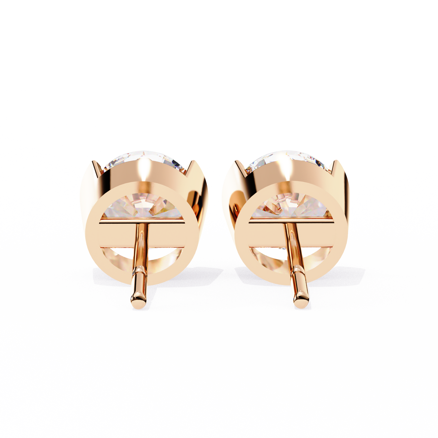 aura modern bezel lab grown diamond studs